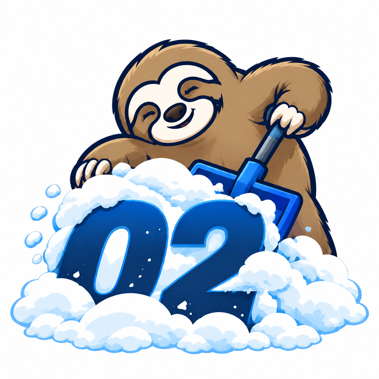 Step 02: sloth shovelling around the number